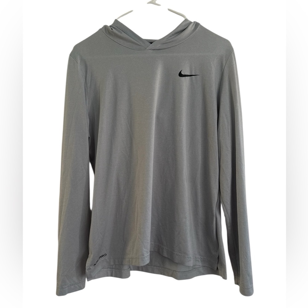 Nike Pro Light Blue/Gray Performance Standard Fit Hoodie